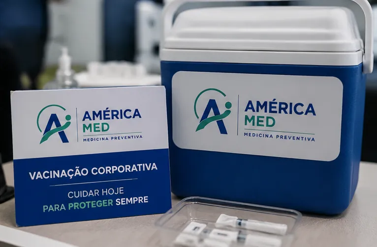 Caixa térmica e material de vacinação América MED